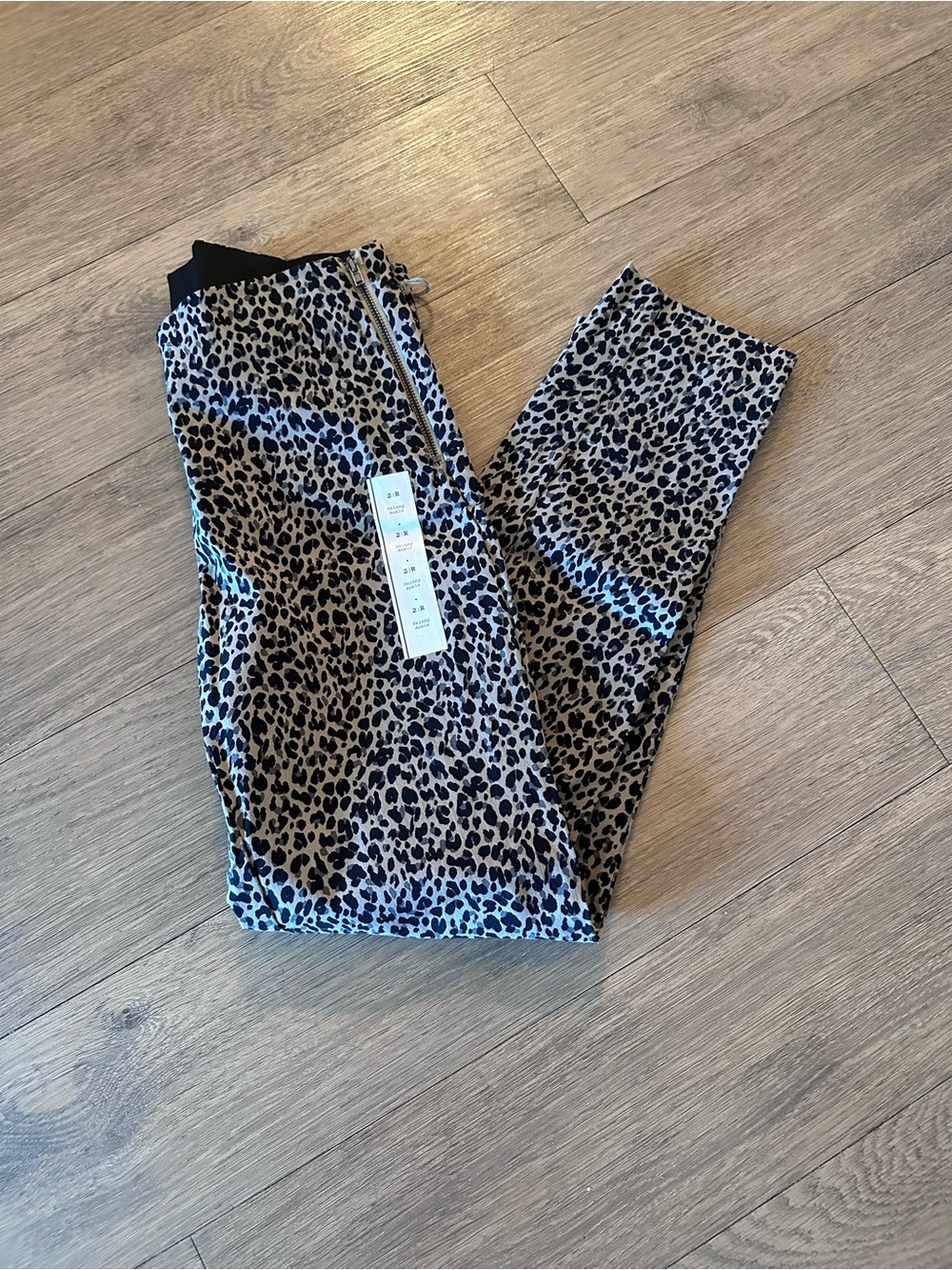 a new day Leopard Print Leggings - Black and Tan